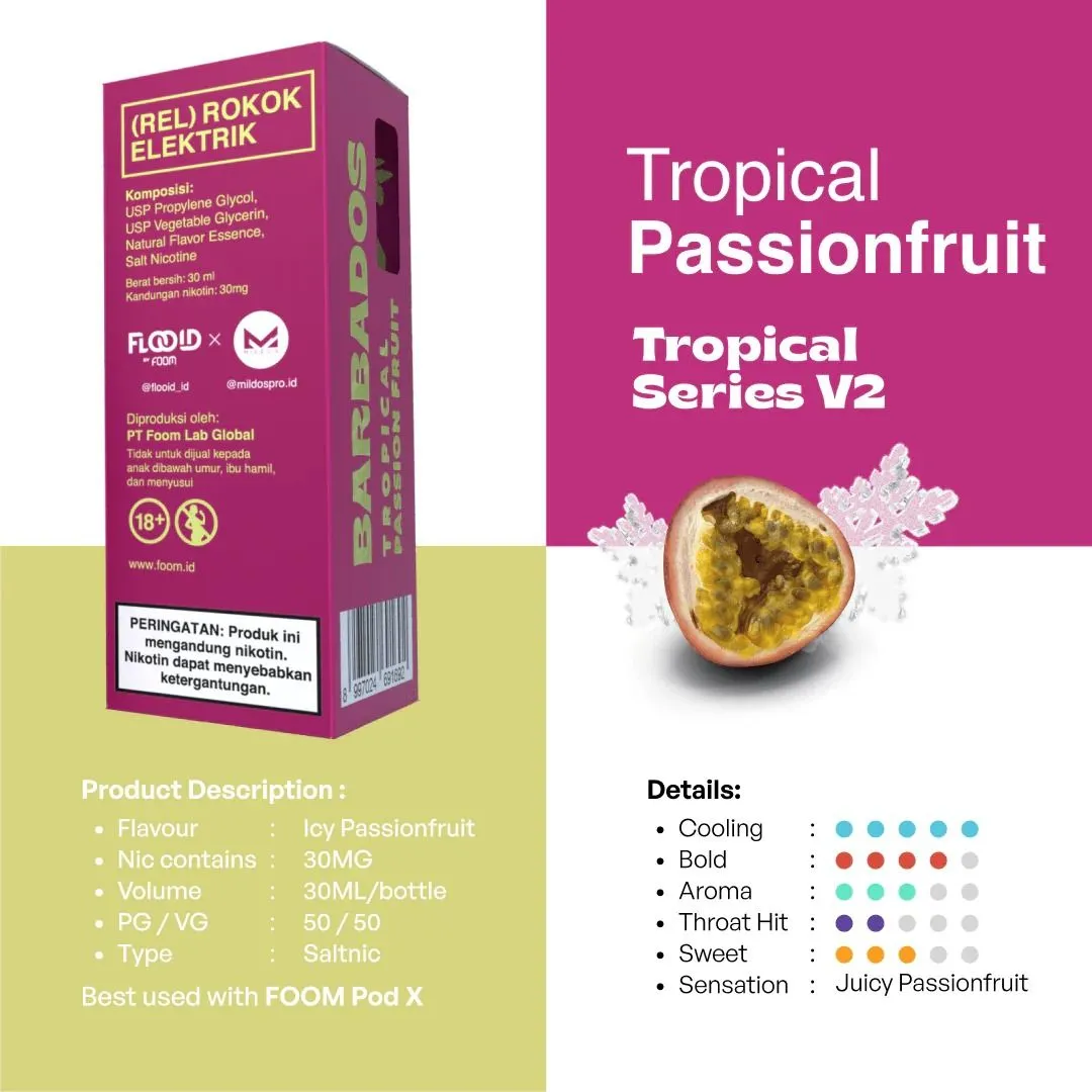 Foom Liquid Tropical Passion Fruit Salt Nic 30ml - Foto 2
