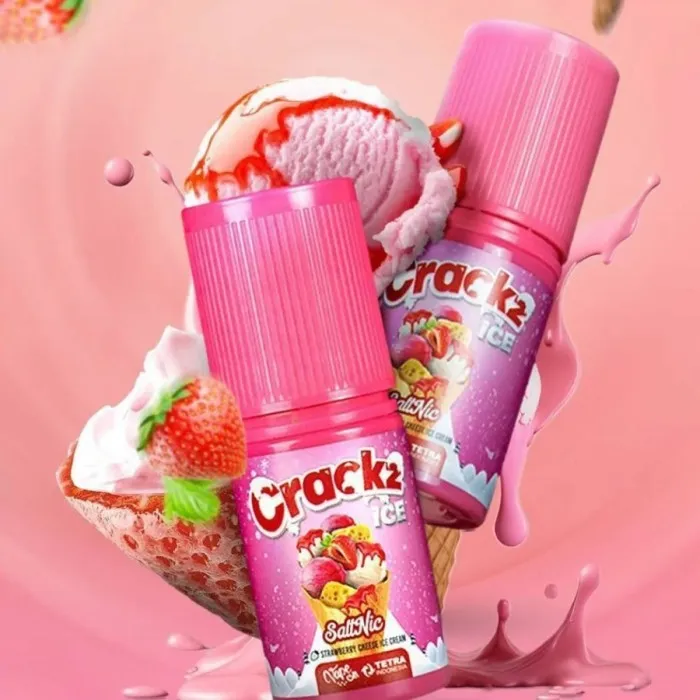 Liquid Crackz Ice Strawberry Cheese Ice Cream Salt Nic 30ml - Harga & Spesifikasi