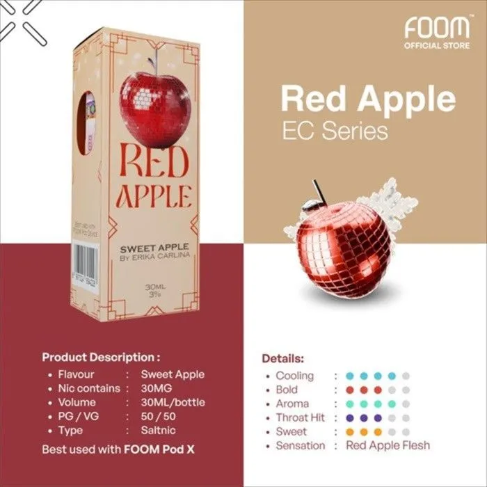 Liquid Foom Red Apple Salt Nic 30ml - Foto 2