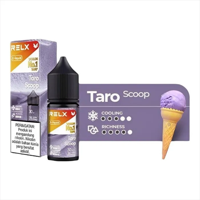 Liquid Relx Taro Scoop Salt Nic 30ml - Harga & Spesifikasi