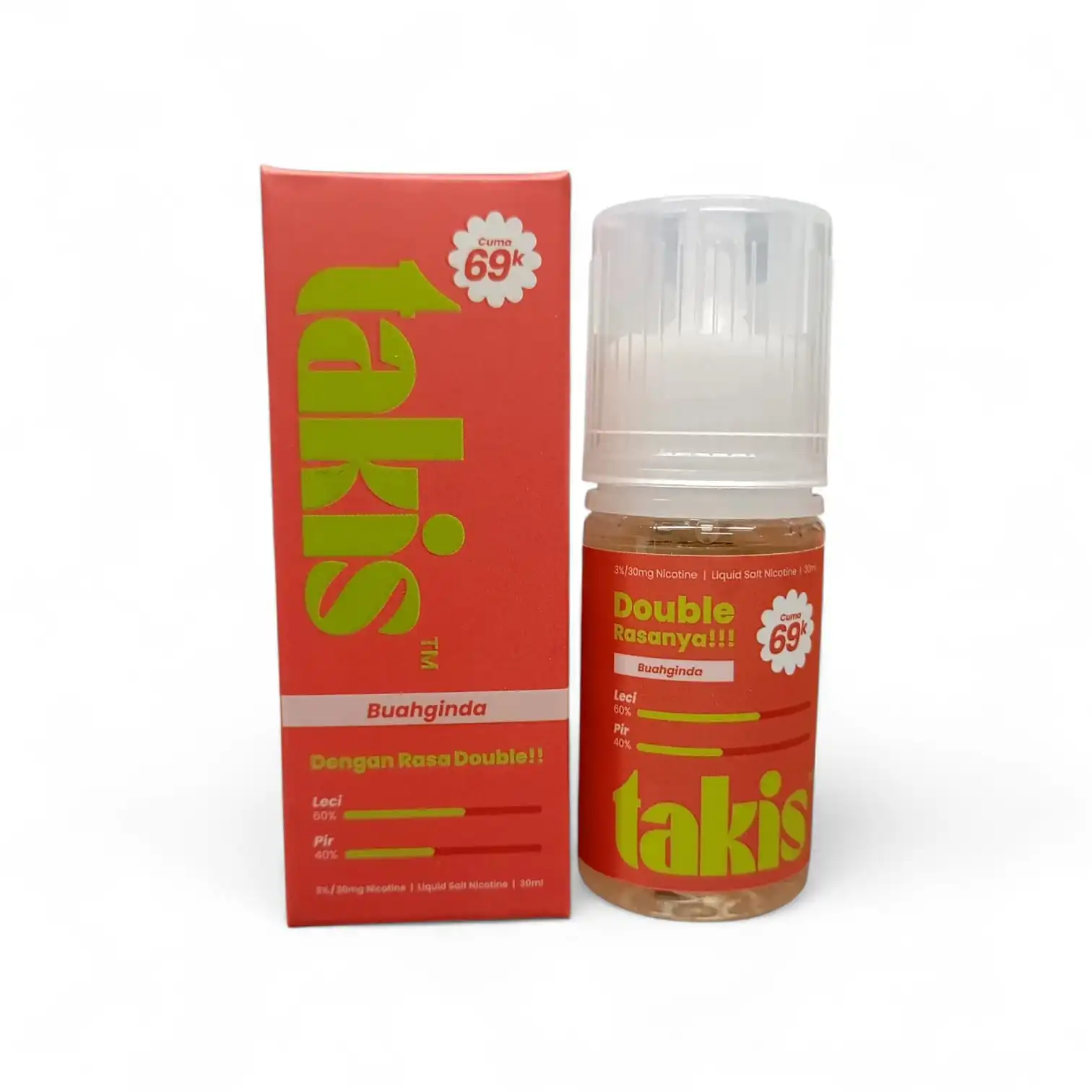 Liquid Takis Leci Pear Buahginda Salt Nic 30ml - Harga & Spesifikasi