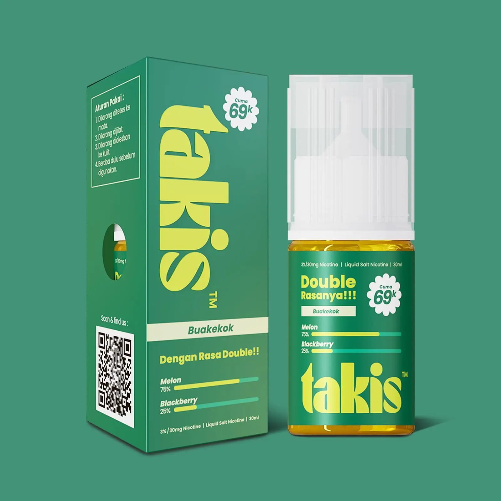 Liquid Takis Melon Blackberry Salt Nic 30ml - Harga & Spesifikasi
